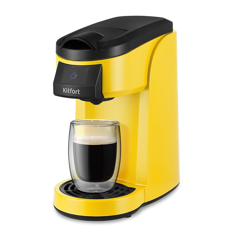 Кофеварка Kitfort КТ-7121-3 Black-Yellow кофеварка капсульная kitfort кт 7121 3 черно желтый