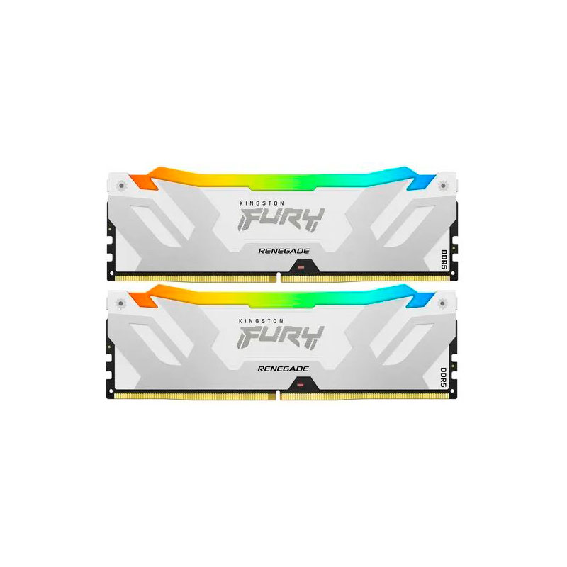 Модуль памяти Kingston Fury Renegade White RGB DDR5 DIMM 6000Mhz PC48000 CL32 - 64Gb (2x32Gb) KF560C32RWAK2-64