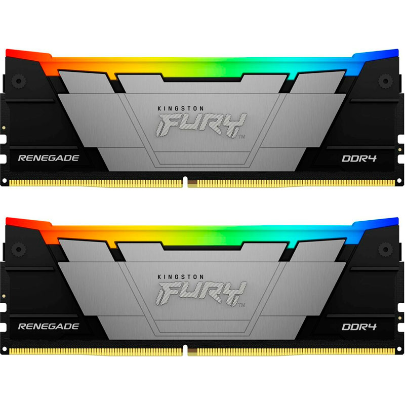 фото Модуль памяти kingston fury renegade black rgb ddr4 dimm 3600mhz pc28800 cl18 - 64gb (2x32gb) kf436c18rb2ak2/64