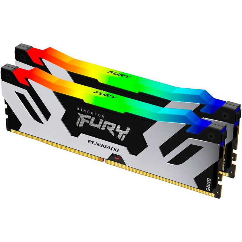 Модуль памяти Kingston Fury Renegade RGB XMP DDR5 DIMM 6400Mhz PC51200 CL32 - 64Gb (2x32Gb) KF564C32RSAK2-64 модуль памяти kingston fury dimm ddr5 6000mhz cl32 32gb kit 2x16gb kf560c32rsk2 32