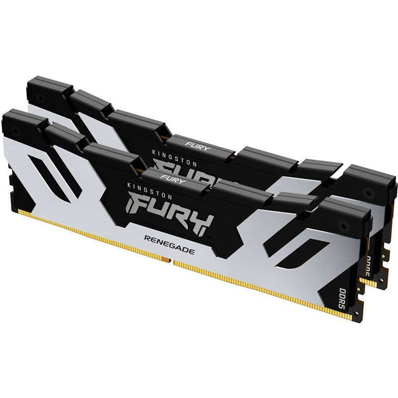 Модуль памяти Kingston Fury Renegade Silver XMP DDR5 DIMM 6800Mhz PC54400 CL36 - 32Gb (2x16Gb) KF568C36RSK2-32 модуль памяти kingston fury renegade white rgb ddr5 dimm 6800mhz pc 54400 cl36 16gb kf568c36rwa 16