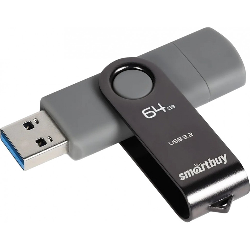 USB Flash Drive 64Gb - SmartBuy Twist Dual SB064GB3DUOTWK usb flash drive 8gb smartbuy ufd 2 0 twist blue sb008gb2twb