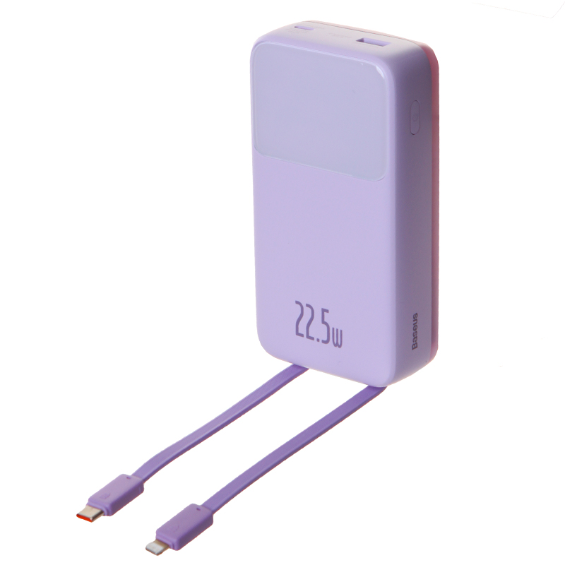 цена Внешний аккумулятор Baseus Power Bank OS Comet Series Dual-Cable Digital 20000mAh 22.5W Purple PPMD020105