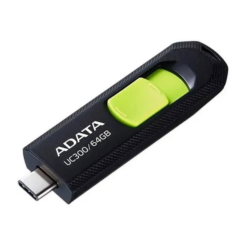 USB Flash Drive 64Gb - A-Data ACHO-UC300-64G-RBK/GN usb flash drive qumo ring 3 0 64gb metallic