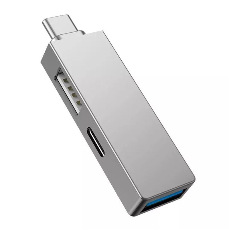 Хаб USB Wiwu T02 Pro USB Type-C Grey 6936686405829 хаб type c wiwu t9 type c 2xhdmi 2 usb 3 0 usb 2 0 sd microsd grey