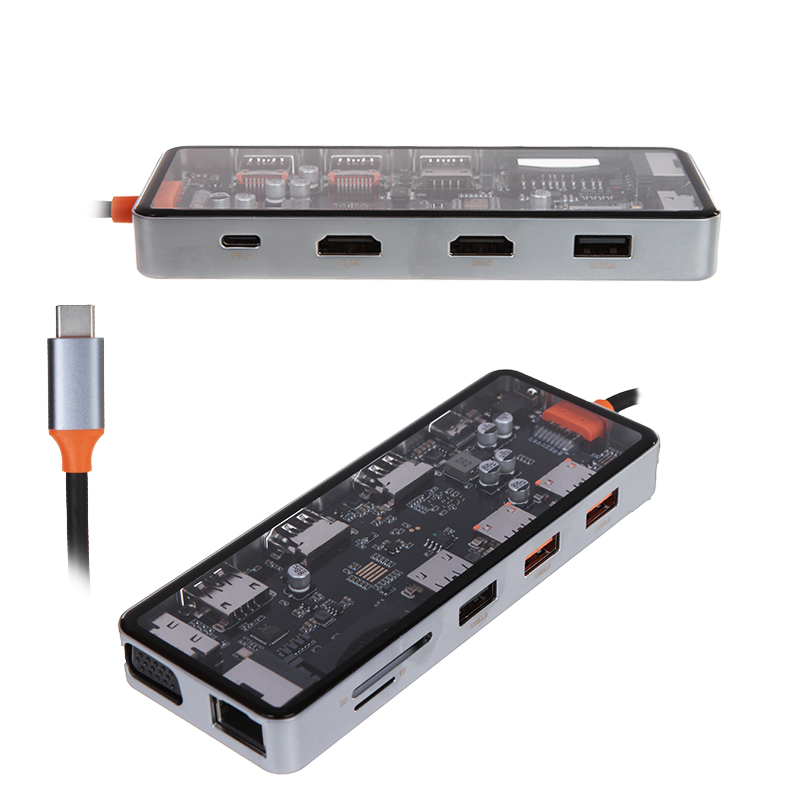 цена Хаб USB Wiwu Cyber CB012 12-in-1 USB-C Space Grey 6936686411752