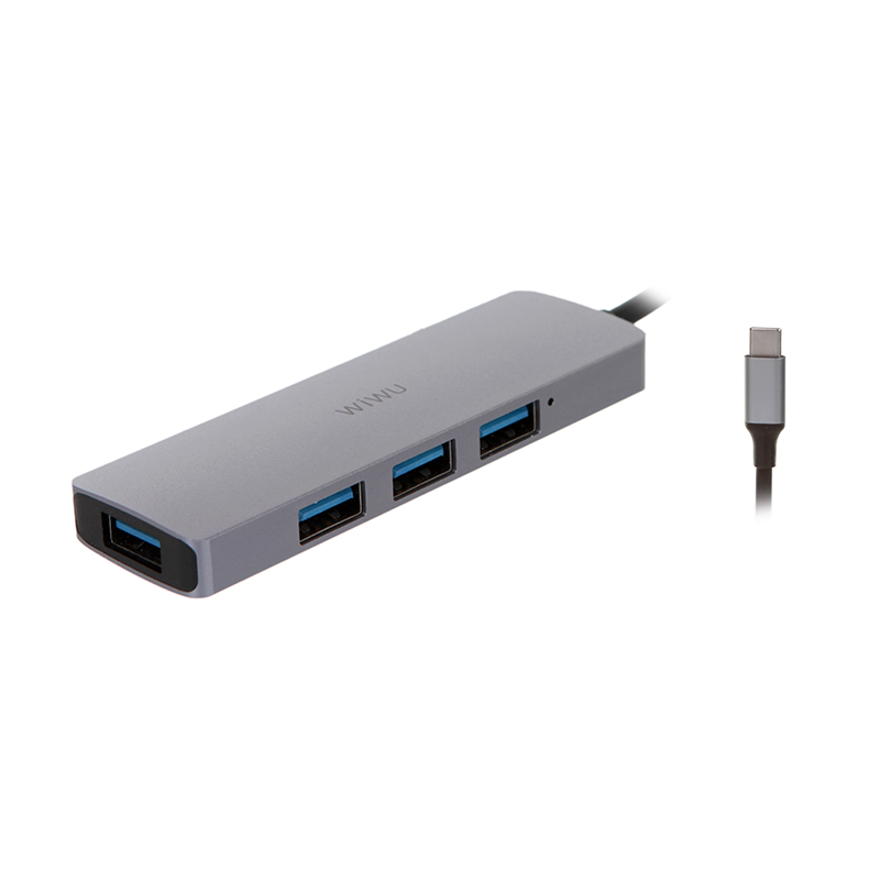 Хаб USB Wiwu Alpha 440 Pro 4-in-1 6936686408554 usb концентратор wiwu alpha a440 usb c grey
