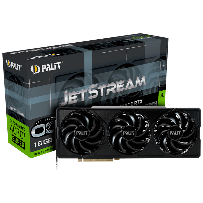  Palit GeForce RTX 4070Ti Super JetStream OC 16Gb 2340MHz PCI-E 4.0 16384Mb 21000MHz 256-bit HDMI 3xDP NED47TSS19T2-1043J