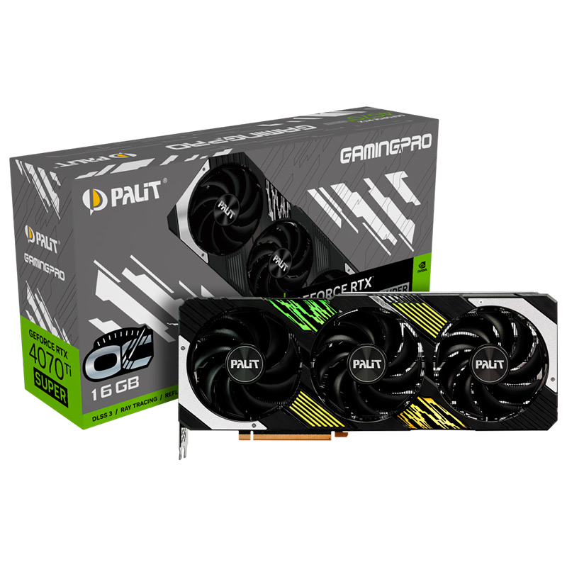 Видеокарта Palit GeForce RTX 4070Ti Super GamingPro OC 16Gb 2340MHz PCI-E 4.0 16384Mb 21000MHz 256-bit HDMI 3xDP NED47TSH19T2-1043A palit geforce rtx 4070 ti super gamingpro 16gb ned47ts019t2 1043a