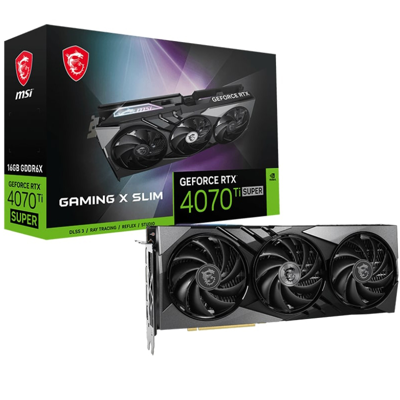 фото Видеокарта msi rtx 4070 ti super 16g gaming x slim 2670mhz pci-e 4.0 16384mb 21000mhz 256-bit hdmi 3xdp