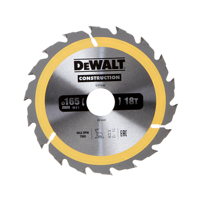 Диск DeWalt Construction пильный для стали 165х30mm DT1936-QZ