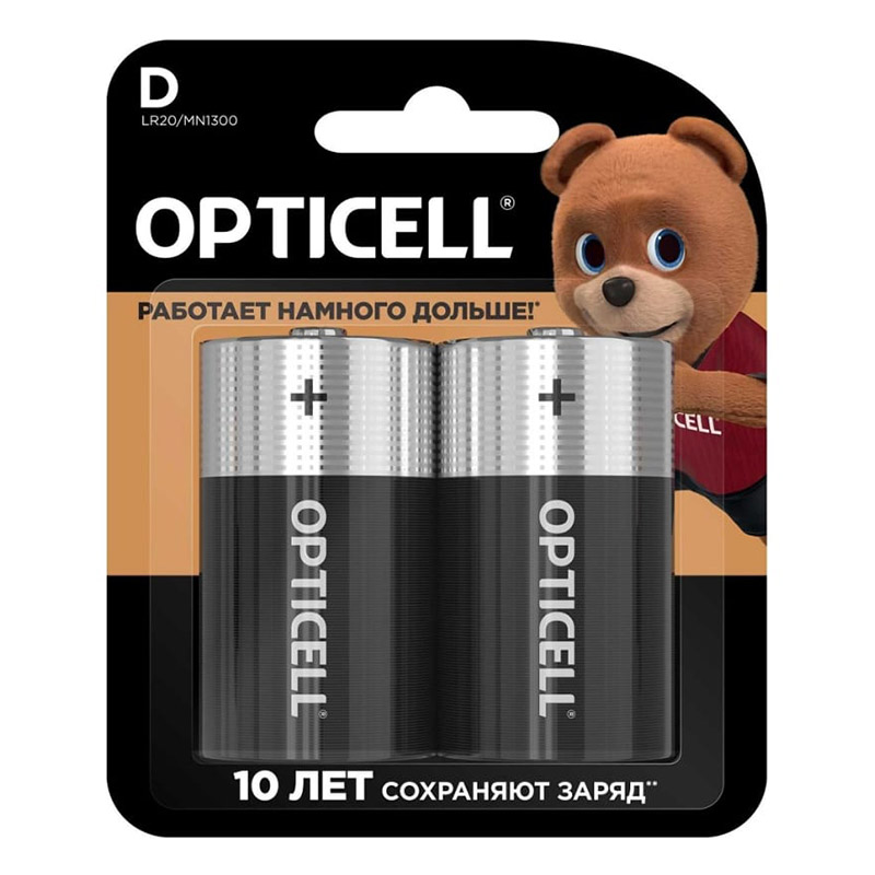 Батарейка D - Opticell Basic LR20 BL2 (2 штуки) 5051005