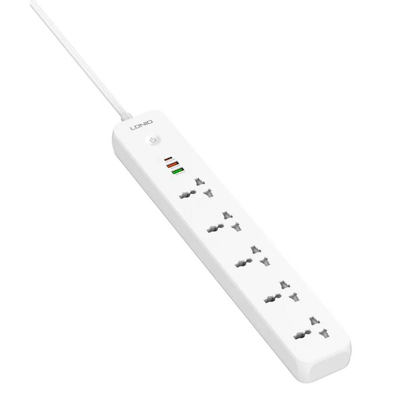 Сетевой фильтр Ldnio SC5319 5 Sockets 3 USB QC 3.0+PD 3.0 2m White LD_D0427