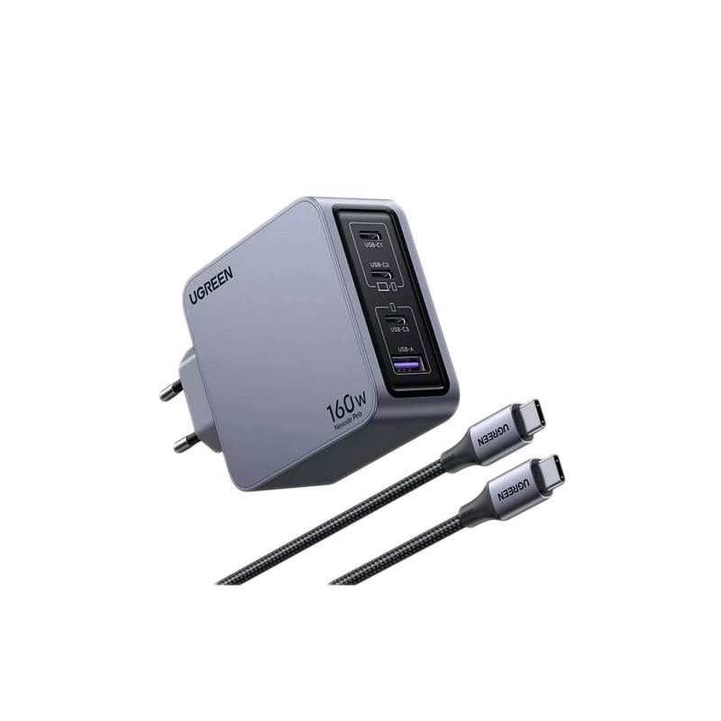 Зарядное устройство Ugreen X763 Nexode Pro 160W USB-A + 3xUSB-C Grey 25877