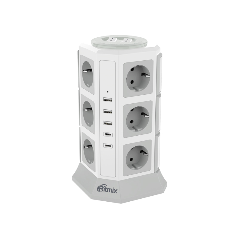 цена Сетевой фильтр Ritmix RM-2123C 12 Sockets White