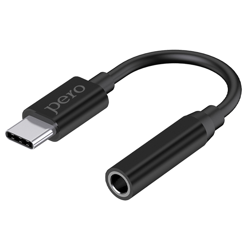 Аксессуар Pero AD11 USB-C - USB-C/Mini Jack 3.5mm Black PRAD11BK цена и фото
