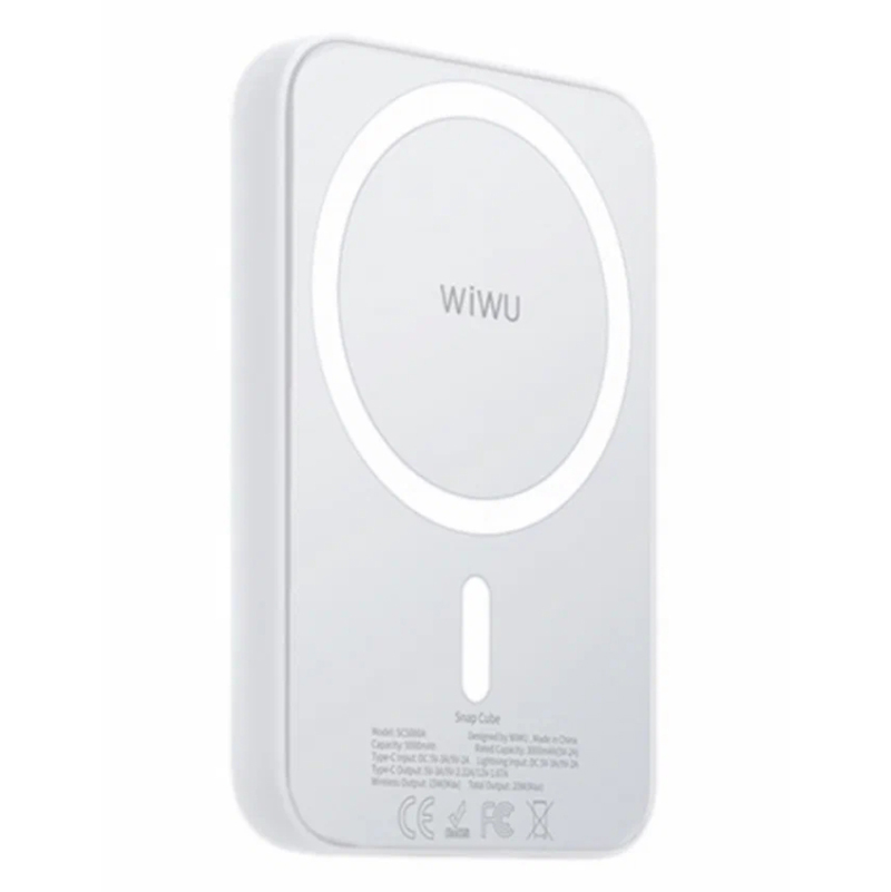 Внешний аккумулятор Wiwu Power Bank Magnetic 5000mAh White 6936686400725 беспроводное зарядное устройство wiwu power air 3 in 1