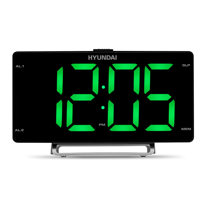 Часы Hyundai H-RCL246 Black-Green радиобудильник hyundai h rcl246 lcd подсв красная часы цифровые fm