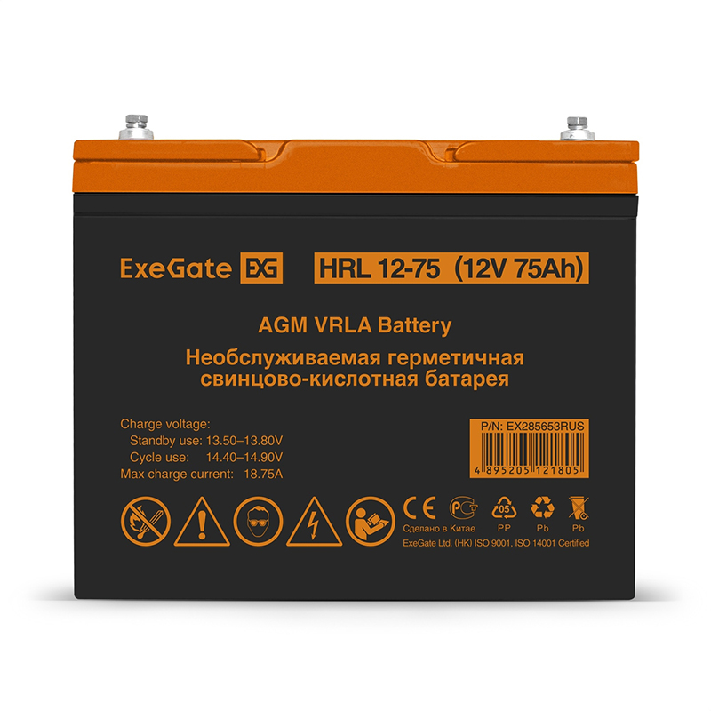 Аккумулятор для ИБП ExeGate HRL 12-75 EX285653RUS