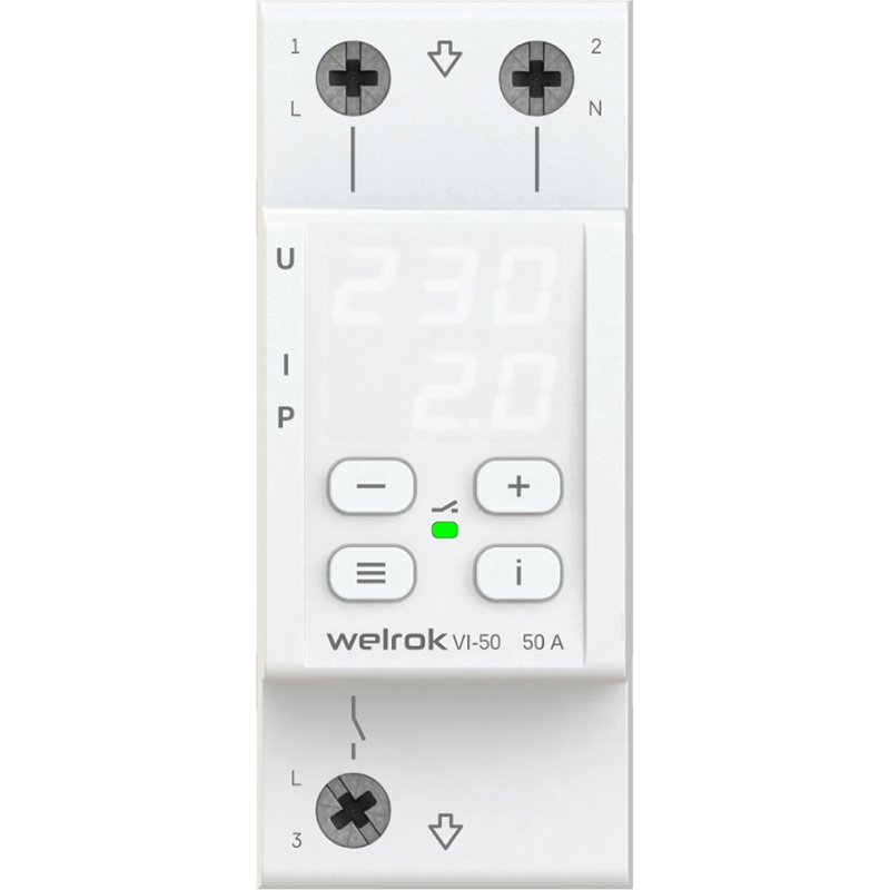 фото Реле контроля напряжения welrok vi-50 white