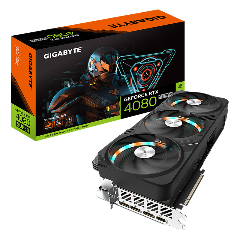  GigaByte GeForce RTX 4080 Super Gaming OC 16G 2550Mhz PCI-E 4.0 16384Mb 23000MHz 256-bit HDMI 3xDP GV-N408SGAMING OC-16GD