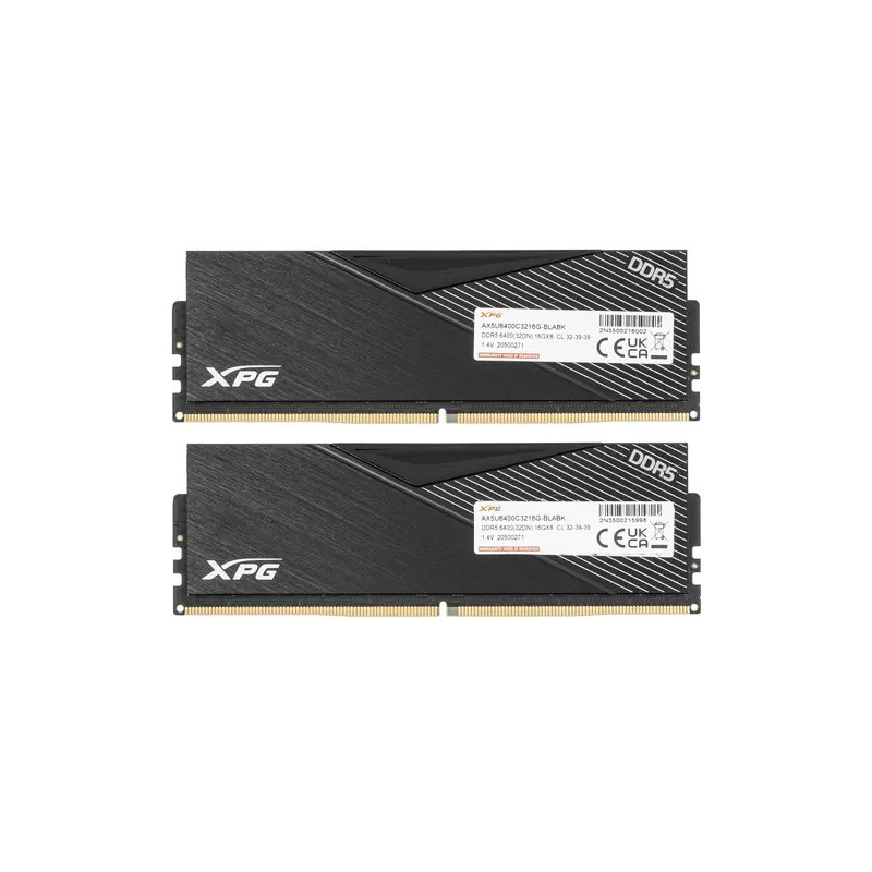 фото Модуль памяти a-data ddr5 dimm 6400mhz pc-51200 cl32 - 32gb kit (2x16gb) ax5u6400c3216g-dclabk