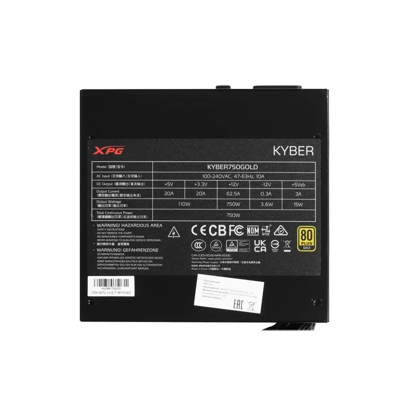 Блок питания A-Data XPG Kyber 750 750W KYBER750G-BKCEU