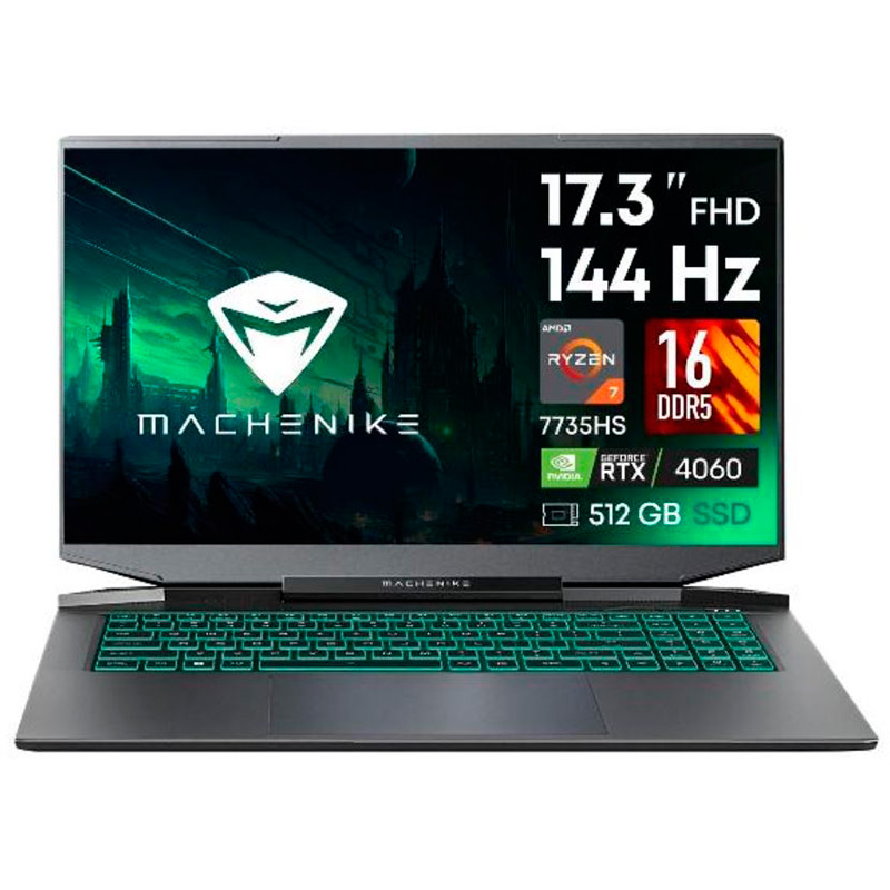 Ноутбук Machenike L17A Star JJ00GH00ERU (AMD Ryzen 7 7735H 3.2GHz/16384Mb/512Gb SSD/nVidia GeForce RTX 4060 8192Mb/Wi-Fi/Cam/17.3/1920x1080/No OS) machenike mk21flt1ru