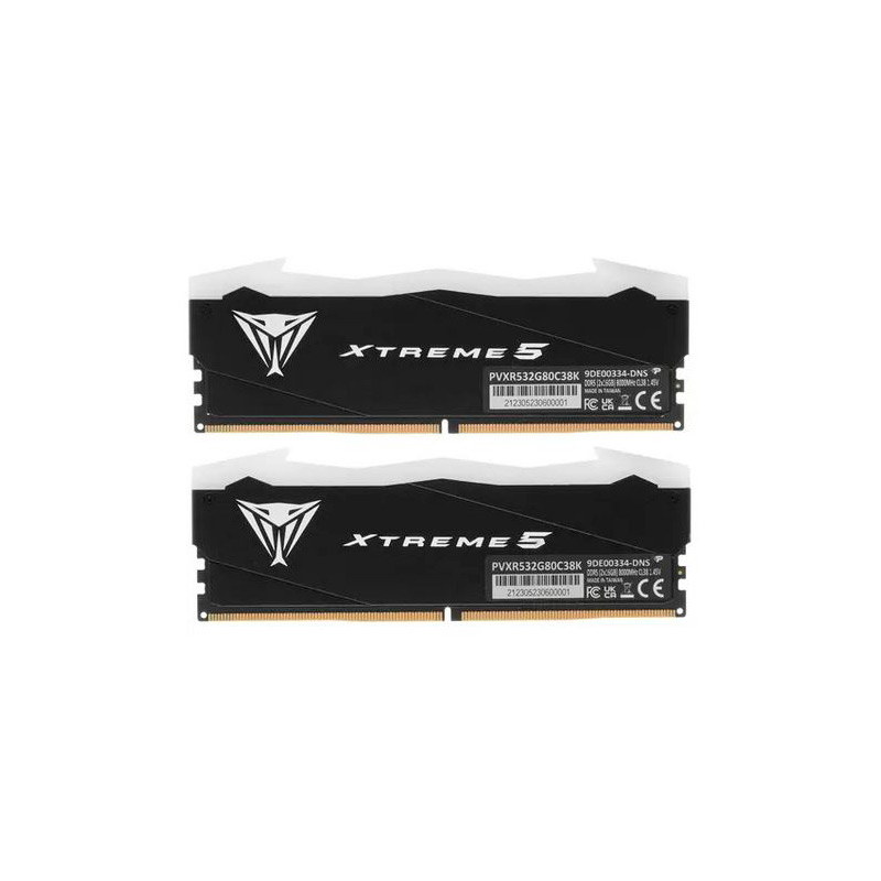 фото Модуль памяти patriot memory viper xtreme 5 rgb rtl gaming ddr5 dimm 8000mhz pc5-64000 cl38 - 32gb kit (2x16gb) pvxr532g80c38k