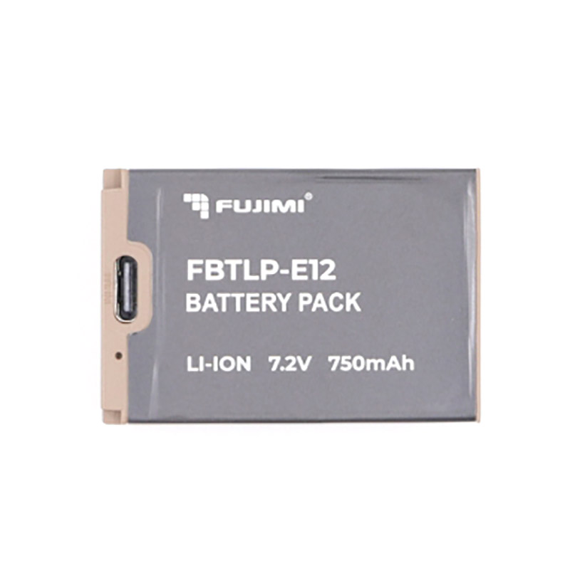 Аккумулятор Fujimi FBTLP-E12 (схожий с Canon LP-E12) 750mAh Type-C 1756 аккумулятор fujimi fbtnp w126m схожий с fujifilm np w126 1050mah type c 1754
