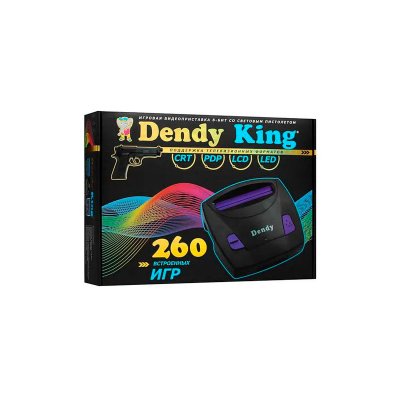 Игровая приставка Dendy King 260 игр + световой пистолет dendy king световой пистолет 260 игр