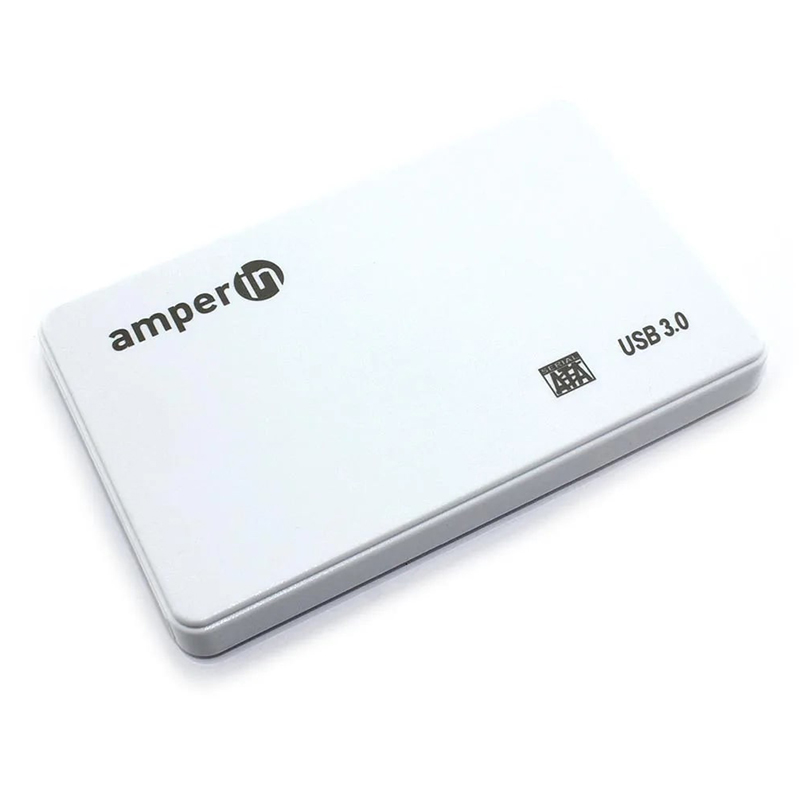 цена Корпус Amperin AM25U3PW 2.5 USB 3.0 White 097049