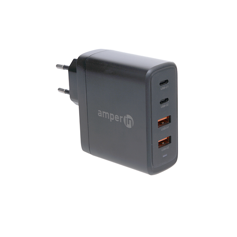 Зарядное устройство Amperin YDS-TC120-022 GaN USB-A1/A2 - USB-C1/C2 100W Black 101848