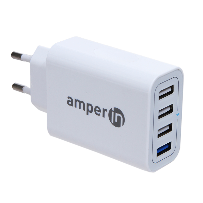 Зарядное устройство Amperin YDS-TC028-4-0-0 4-Port USB 5V 2.4A White 099396