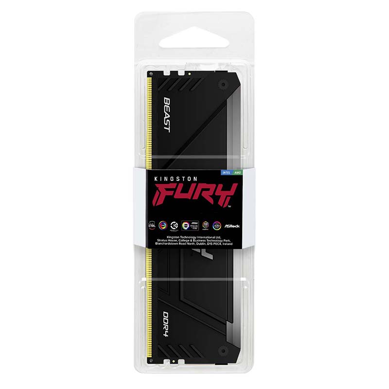 фото Модуль памяти kingston fury beast rgb rtl gaming ddr4 dimm 3200mhz pc4-25600 cl16 - 16gb kf432c16bb2a/16