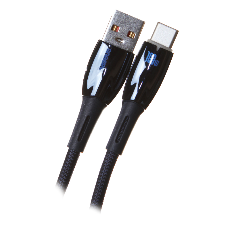 Аксессуар Baseus Glimmer Series USB - Type-C 100W 1m Blue CADH000403 аксессуар red line hdmi hdmi v1 4 3m blue ут000037824