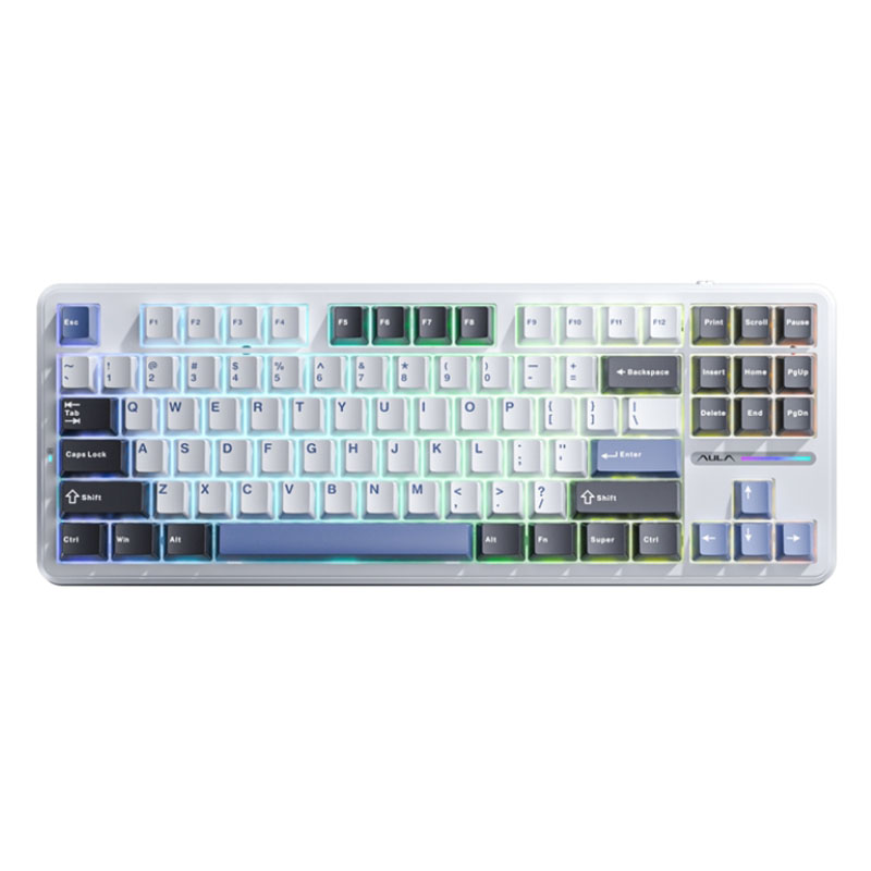 цена Клавиатура Aula F87 White-Black-Blue