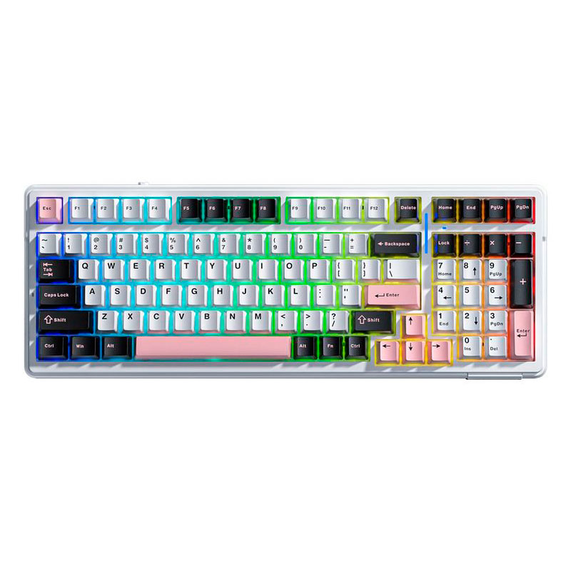 Клавиатура Aula F99 White-Black-Pink игровые наушники aula s609 black