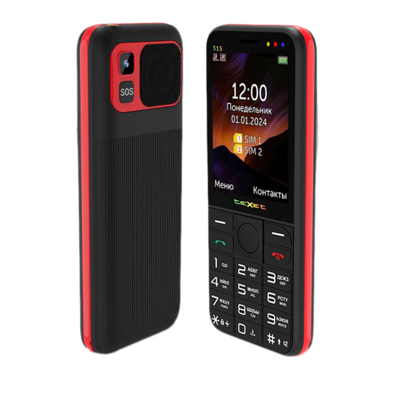 Сотовый телефон teXet TM-315 Black-Red