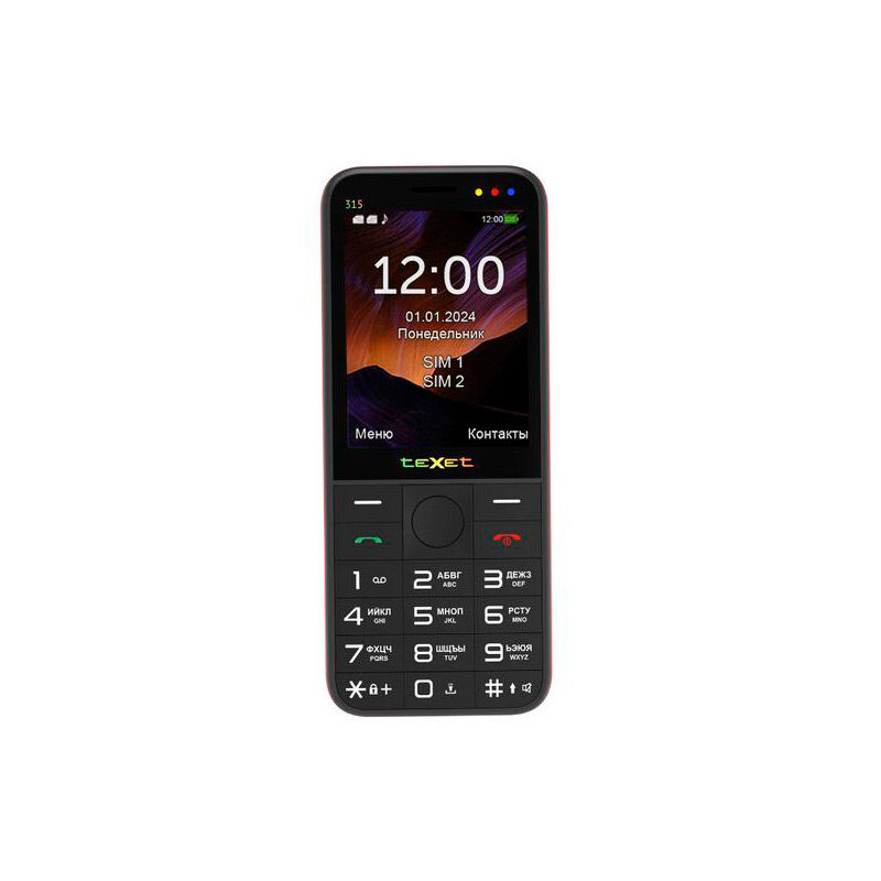 Сотовый телефон teXet TM-315 Black-Red сотовый телефон texet tm 513r