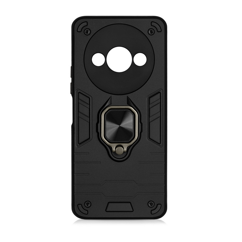Чехол DF для Xiaomi Redmi A3 / Poco C61 с магнитом и кольцом Black xiArmor-10