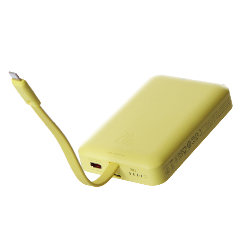 Внешний аккумулятор Baseus CN Power Bank 10000mAh 20W + кабель Type-C Lemon Yellow P10022108Y22-00 внешний аккумулятор red line power bank rp 44 10000mah white ут000029415