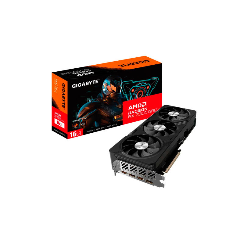 Видеокарта GigaByte AMD RX7900GRE 2052MHz PCI-E 4.0 16384Mb 18000MHz 256 bit 2xHDMI 2xDP GV-R79GREGAMING OC-16GD видеокарта gigabyte pci e 4 0 gv n406taero oc 16gd nv rtx4060ti 16384mb 128 gddr6 ret