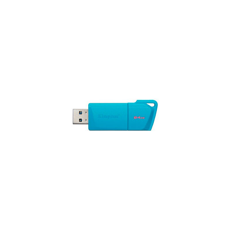 USB Flash Drive 64Gb - Kingston DataTraveler Exodia M Neon Aqua Blue KC-U2L64-7LB usb flash drive 64gb smartbuy ufd 3 0 twist red sb064gb3twr