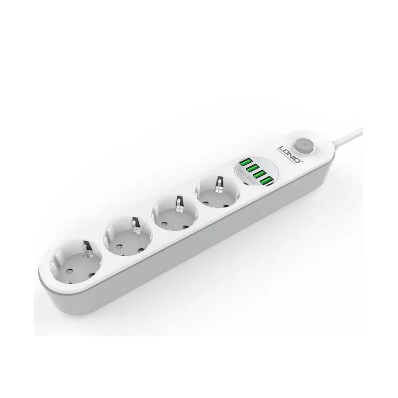 фото Сетевой фильтр ldnio se4432 4 sockets 4xusb 2500w 2m white-grey ld_d0423