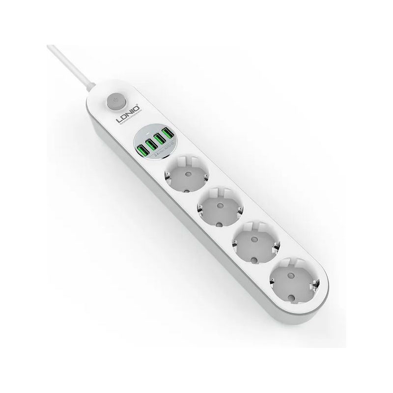 фото Сетевой фильтр ldnio se4432 4 sockets 4xusb 2500w 2m white-grey ld_d0423