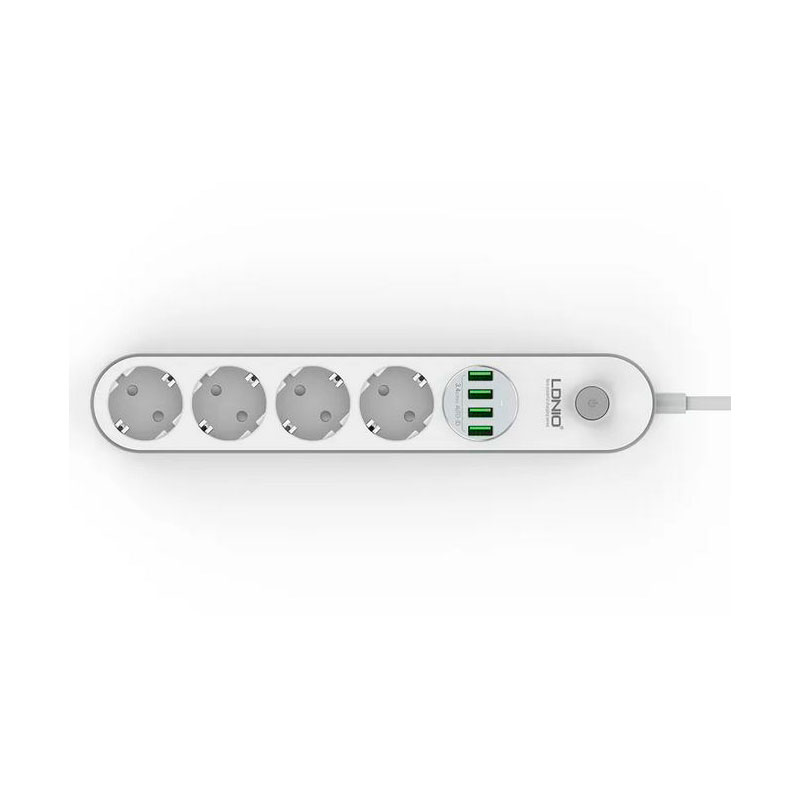 фото Сетевой фильтр ldnio se4432 4 sockets 4xusb 2500w 2m white-grey ld_d0423