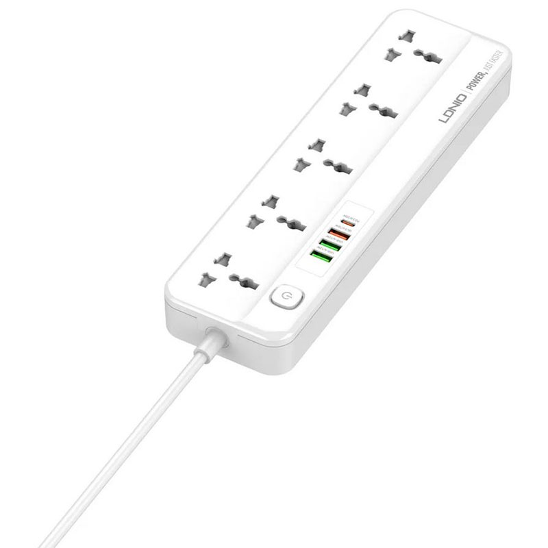 фото Сетевой фильтр ldnio sc5415 5 sockets 4xusb 2500w 2m white ld_b4615