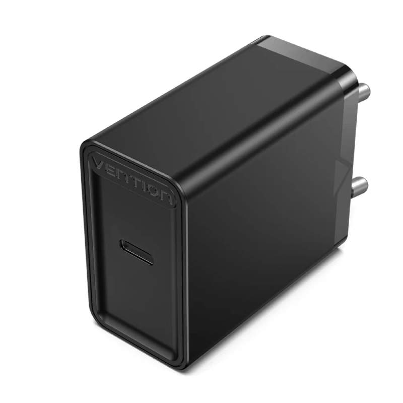 Зарядное устройство Vention 1xUSB Type-C QC 4.0 Black FADB0-EU