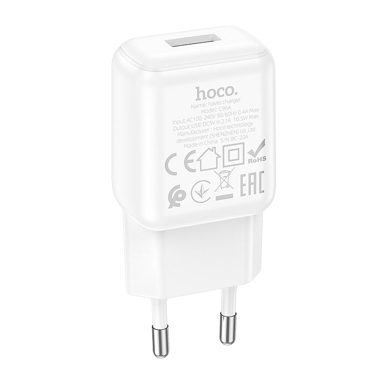 

Зарядное устройство Hoco C96A USB White 6931474765970, C96A